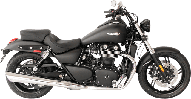 MUSTANG 0810-1425 Seat - Vintage - Wide - Touring - Without Driver Backrest - Two-Piece - Smooth - Black — image 2 of 2