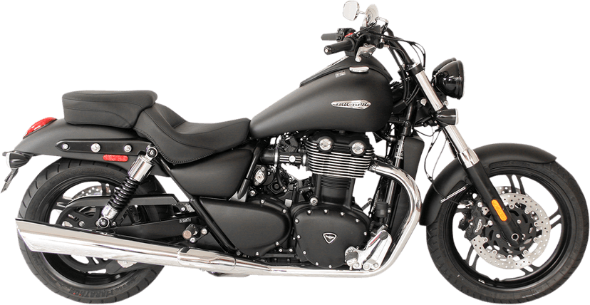 MUSTANG 0810-1425 Seat - Vintage - Wide - Touring - Without Driver Backrest - Two-Piece - Smooth - Black — image 2 of 2