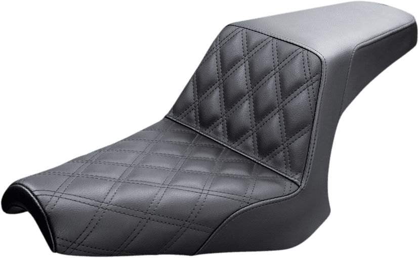 SADDLEMEN 0810-2052 Step-Up Seat - Front Lattice Stitch - Black - Bolt '13-'24 — image 1 of 2