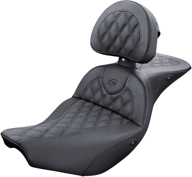 SADDLEMEN 0810-2091 Heated Roadsofa™ Seat - Lattice Stitch w/ Backrest - Indian