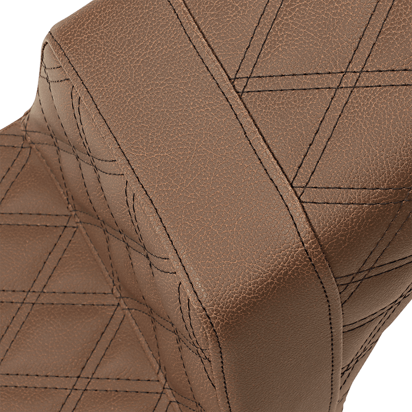 SADDLEMEN 0810-2136 Step-Up Seat - Full Lattice Stitch - Brown - Scout Bobber — image 2 of 2