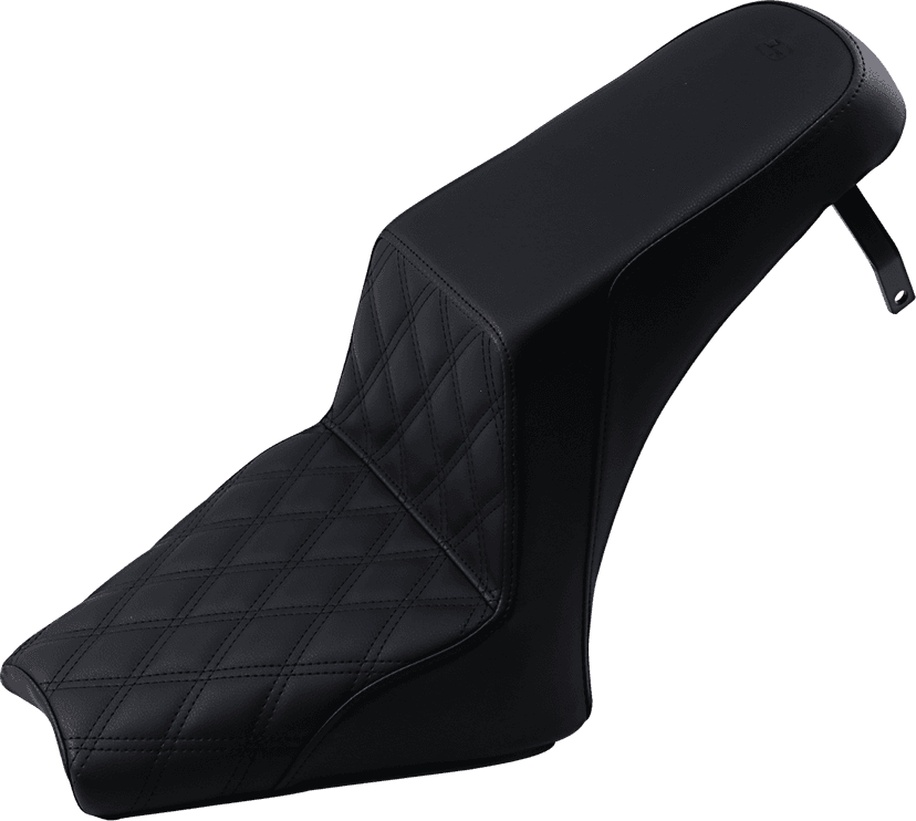 SADDLEMEN 0810-2138 Step-Up Seat - Front Lattice Stitch/Rear Smooth - Black - Scout Bobber