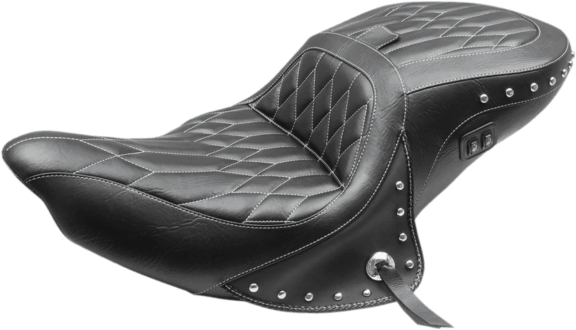 MUSTANG 0810-2144 Heated Seat - with Backrest - Diamond - Chief/Chieftan/Roadmaster/Dark Horse '14-'24 — image 2 of 2