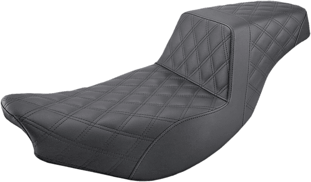 SADDLEMEN 0810-2157 Step-Up Seat - Full Lattice Stitch - Black - Indian