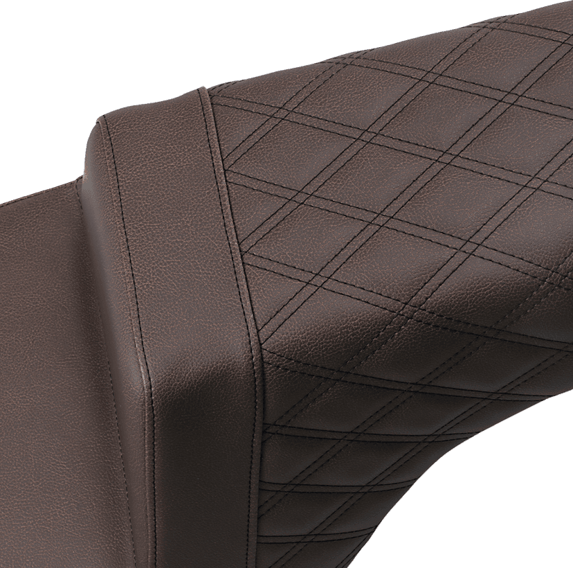 SADDLEMEN 0810-2163 Step-Up Seat - Front Smooth/Rear Lattice Stitch - Brown - Indian — image 2 of 2