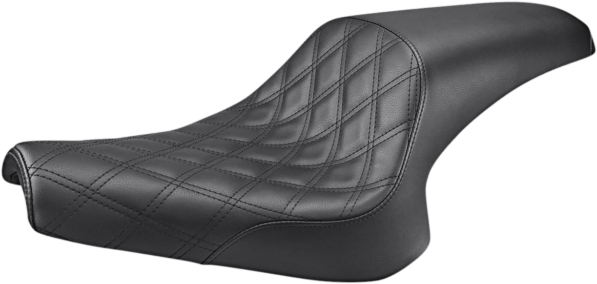 SADDLEMEN 0810-2164 Seat - Profiler™ - 2-Up - Front Lattice Stitch - Black - Bolt