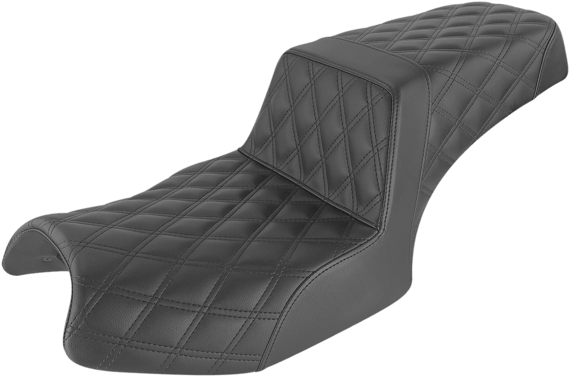 SADDLEMEN 0810-2171 Step-Up Seat - Full Lattice Stitch - Black - Challenger
