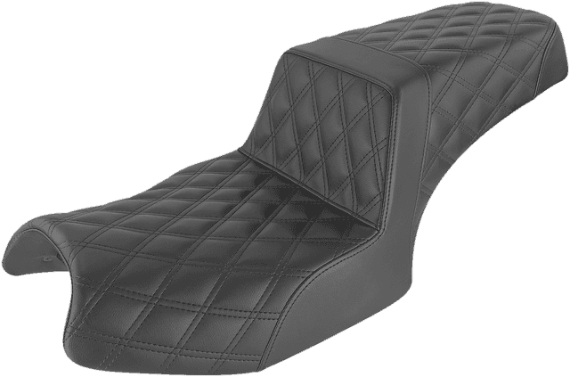 SADDLEMEN 0810-2171 Step-Up Seat - Full Lattice Stitch - Black - Challenger