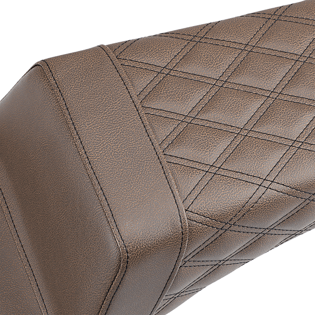 SADDLEMEN 0810-2177 Step-Up Seat - Front Smooth/Rear Lattice Stitch - Brown - Challenger — image 2 of 2