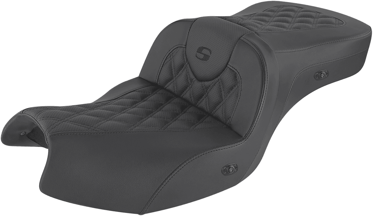 SADDLEMEN 0810-2180 Heated Roadsofa™ Seat - Lattice Stitch - w/o Backrest - GL