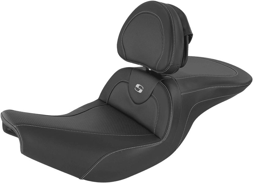 SADDLEMEN 0810-2243 Roadsofa™ Carbon Fiber Seat - With Backrest - Black - Indian '14-'24