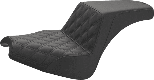 SADDLEMEN 0810-2309 Step-Up Seat - Front Lattice Stitch/Rear Smooth - Black - Chief