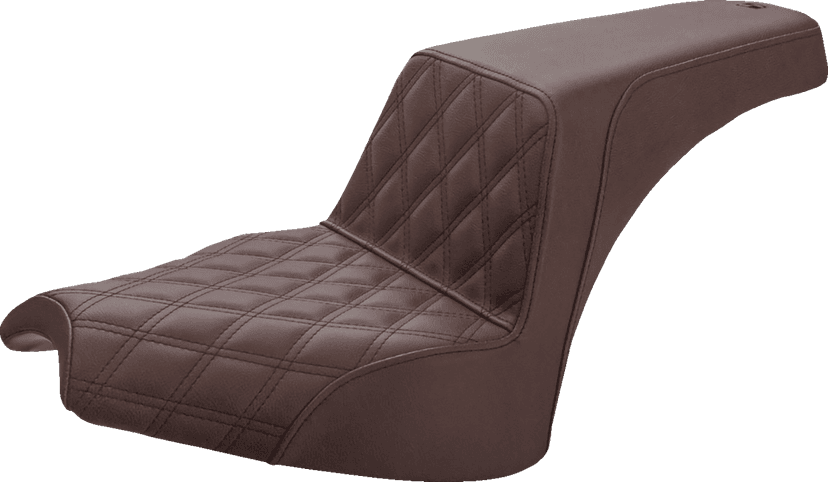 SADDLEMEN 0810-2310 Step-Up Seat - Front Lattice Stitch/Rear Smooth - Brown - Chief — image 2 of 2