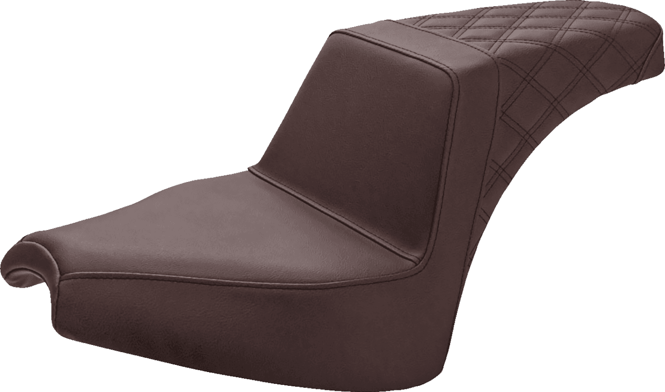 SADDLEMEN 0810-2312 Step-Up Seat - Front Smooth/Rear Lattice Stitch - Brown - Chief