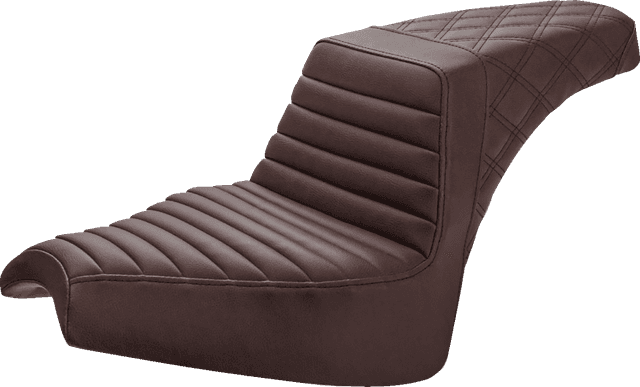 SADDLEMEN 0810-2317 Step-Up Seat - Front Tuck-n'-Roll/Rear Lattice Stitch - Brown - Chief