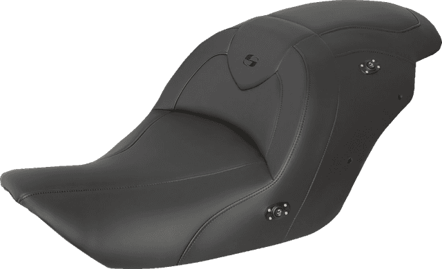 SADDLEMEN 0810-2337 Seat - RoadSofa™ - without Backrest - Black w/ Black Stitching - Heated - GL1800 '14-'17
