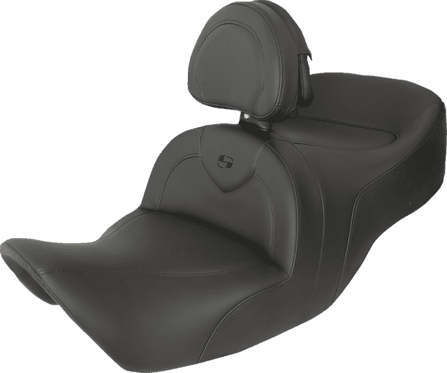 SADDLEMEN 0810-2339 RoadSofa™ Seat - with Backrest - Black/Black Stitching - GL1800 '01-'10