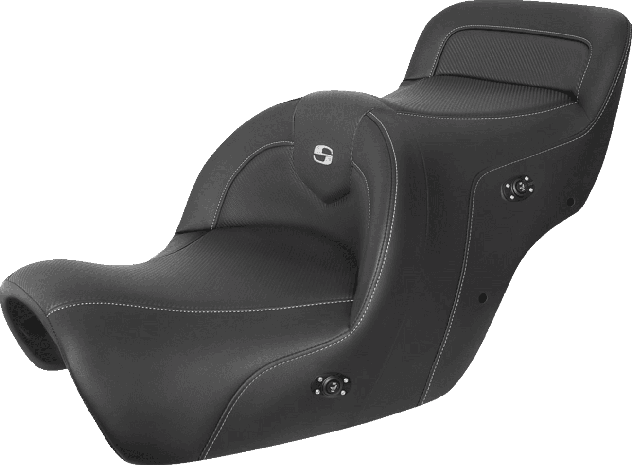 SADDLEMEN 0810-2361 Heated Roadsofa™ Carbon Fiber Seat - Without Backrest - Black - GL '88-'00