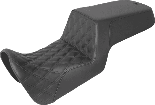 SADDLEMEN 0810-2373 Step-Up Seat - Front Lattice Stitch/Rear Smooth - Black - Pan America '21-'24