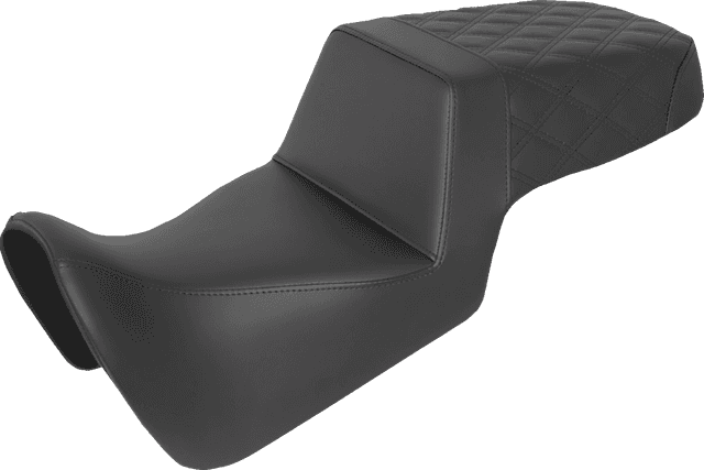 SADDLEMEN 0810-2374 Step-Up Seat - Front Smooth/Rear Lattice Stitch - Black - Pan America '21-'24
