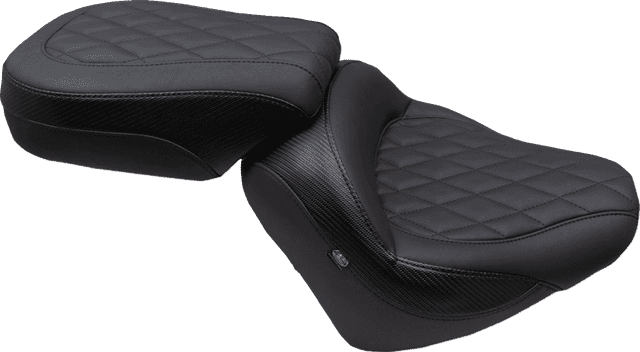 MUSTANG 0810-2383 Solo Touring Seat - w/o Driver Backrest - Black - Diamond Stitch - Chief '22-'23 — image 3 of 3