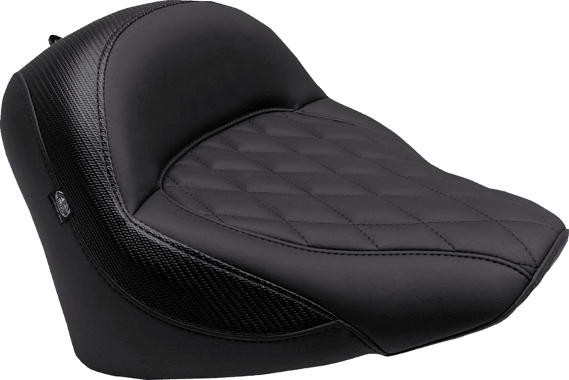 MUSTANG 0810-2383 Solo Touring Seat - w/o Driver Backrest - Black - Diamond Stitch - Chief '22-'23 — image 1 of 3