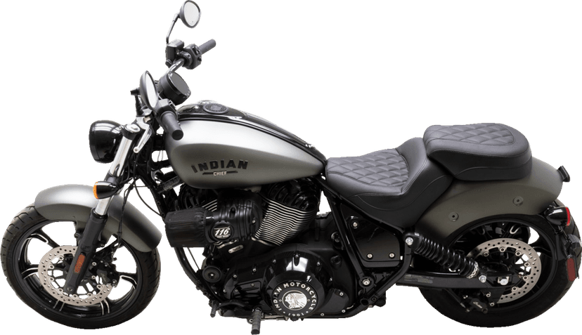 MUSTANG 0810-2384 Solo Touring Seat - Passenger - Black - Diamond Stich - Chief '22-'23 — image 3 of 3