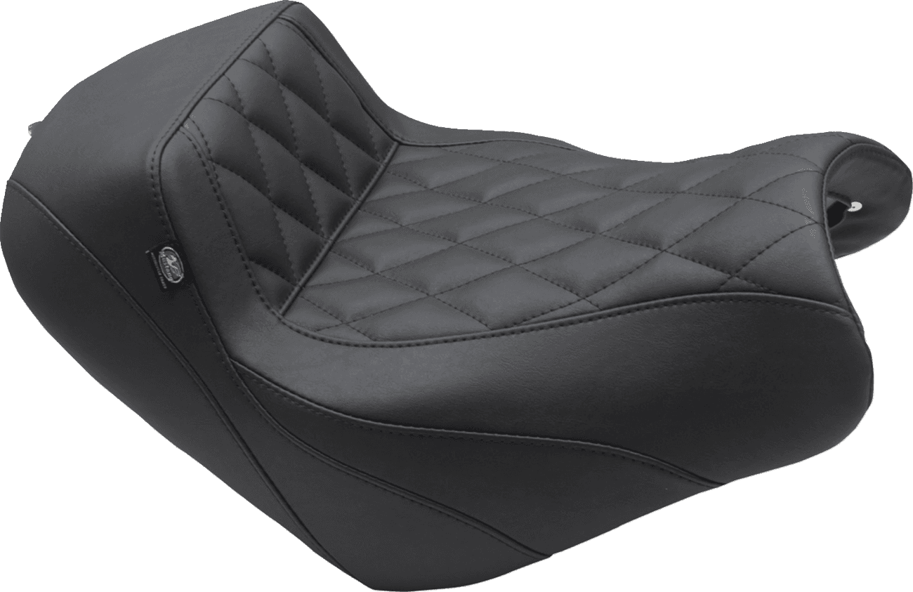 MUSTANG 0810-2387 Squareback/Fastback Solo Seat - Black - Diamond Stitch - Vulcan S '15-'23