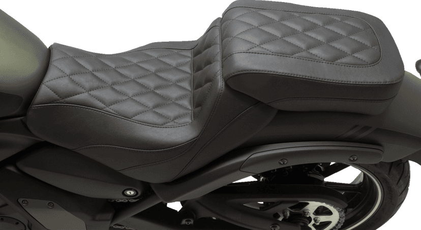 MUSTANG 0810-2388 Squareback Seat - Passenger - Black - Diamond Stitch - Vulcan S '15-'23 — image 2 of 3
