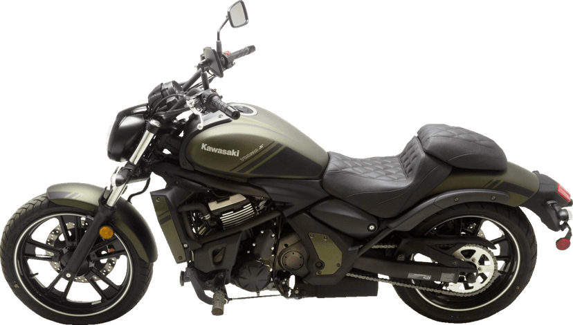 MUSTANG 0810-2389 Fastback Seat - Passenger - Black - Diamond Stitch - Vulcan S '15-'23 — image 2 of 2