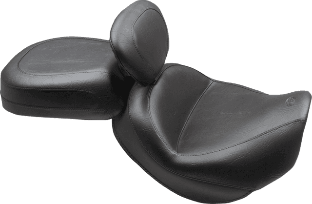 MUSTANG 0810-2393 Wide Touring Solo Seat - Black - Plain - with Driver Backrest - C90T '15-'19 — image 3 of 4