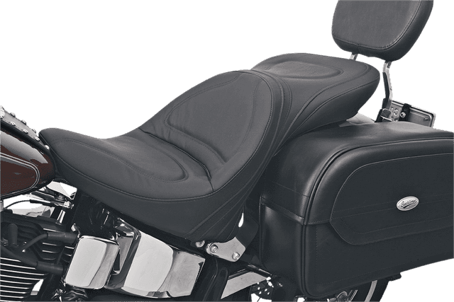 SADDLEMEN 8150JS Seat - Explorer™ - Without Backrest - Stitched - Black - FL/FX '00-'06