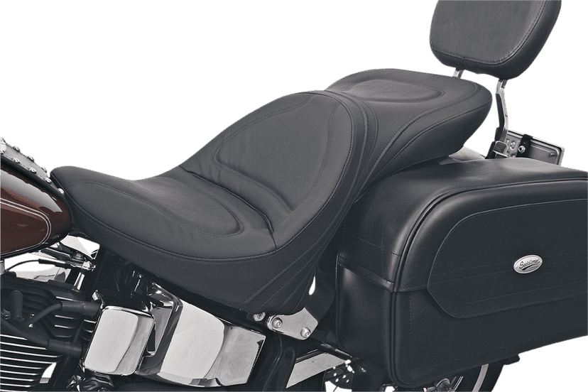 SADDLEMEN 8150JS Seat - Explorer™ - Without Backrest - Stitched - Black - FL/FX '00-'06
