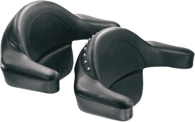 MUSTANG 0822-0106 Passenger Pad - with Armrest - Smooth - FLT/FLHT '80-'13 — image 2 of 2