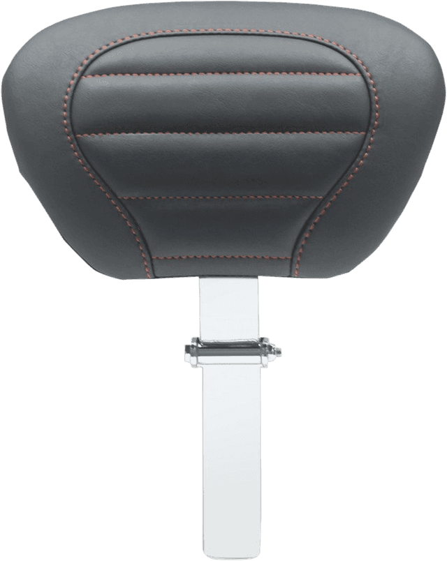 MUSTANG 0822-0492 Deluxe Driver Backrest - Black w/ American Beauty Red Stitching - FLT/FLH '08-'25