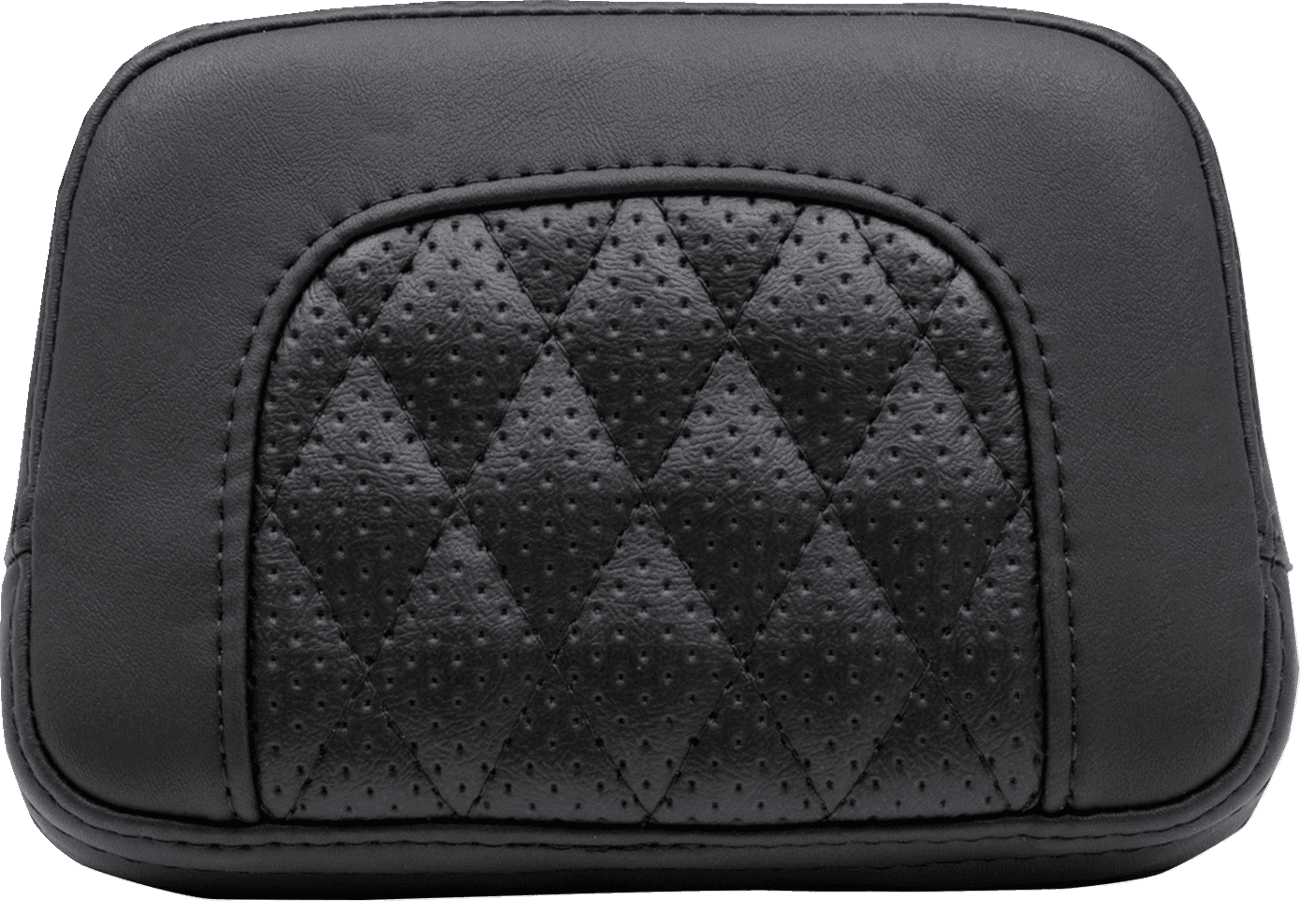 MUSTANG 0822-0523 Squareback Sissy Bar Pad - Black - Diamond Stitch - Chief '22-'23