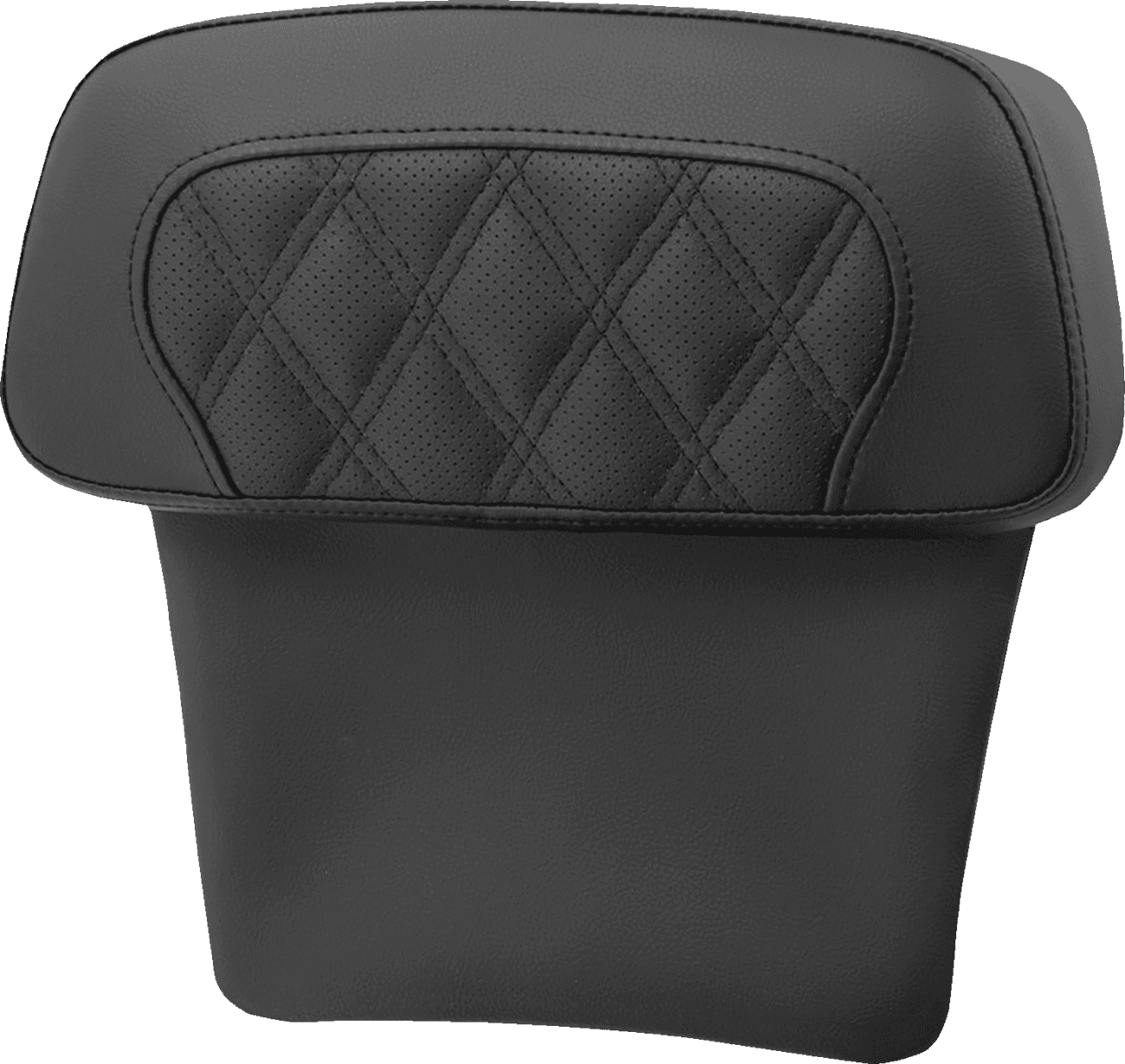 SADDLEMEN 0822-0553 Chopped Tour Pak Backrest Pad - RoadSofa™ - Perforated Black w/ Lattice Stitch - FLT/FLH '14-'23