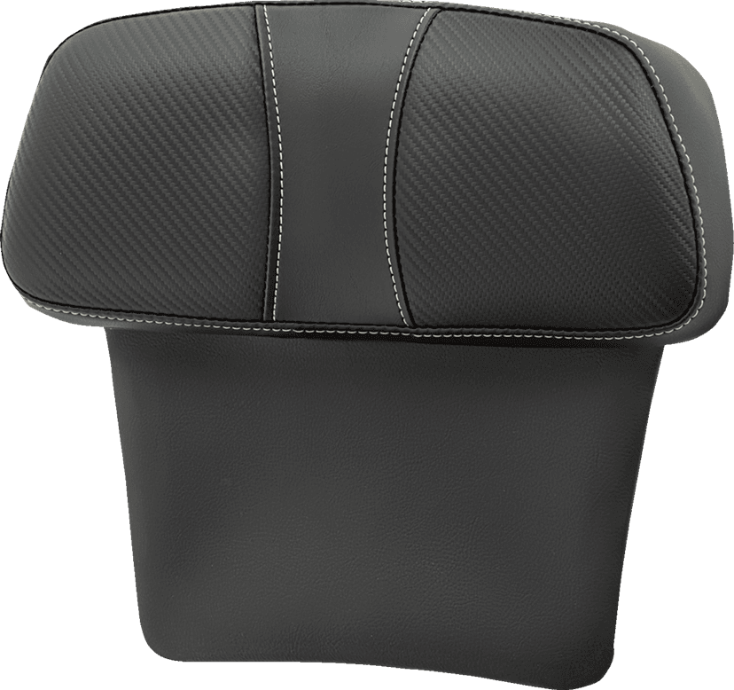 SADDLEMEN 0822-0554 Chopped Tour Pak Backrest Pad - Dominator - Black w/ Carbon Fiber Inset - FLT/FLH '14-'23