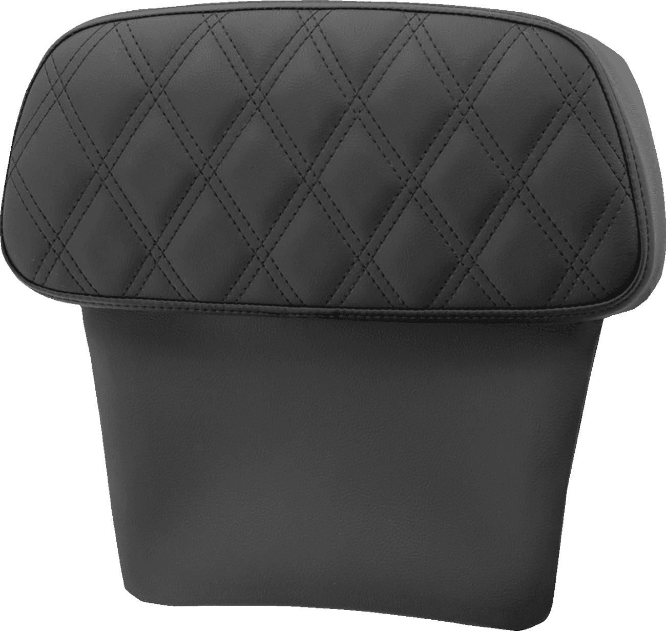 SADDLEMEN 0822-0555 Chopped Tour Pak Backrest Pad - Step-Up - Black w/ Black Lattice Stitch - FLT/FLH '14-'23