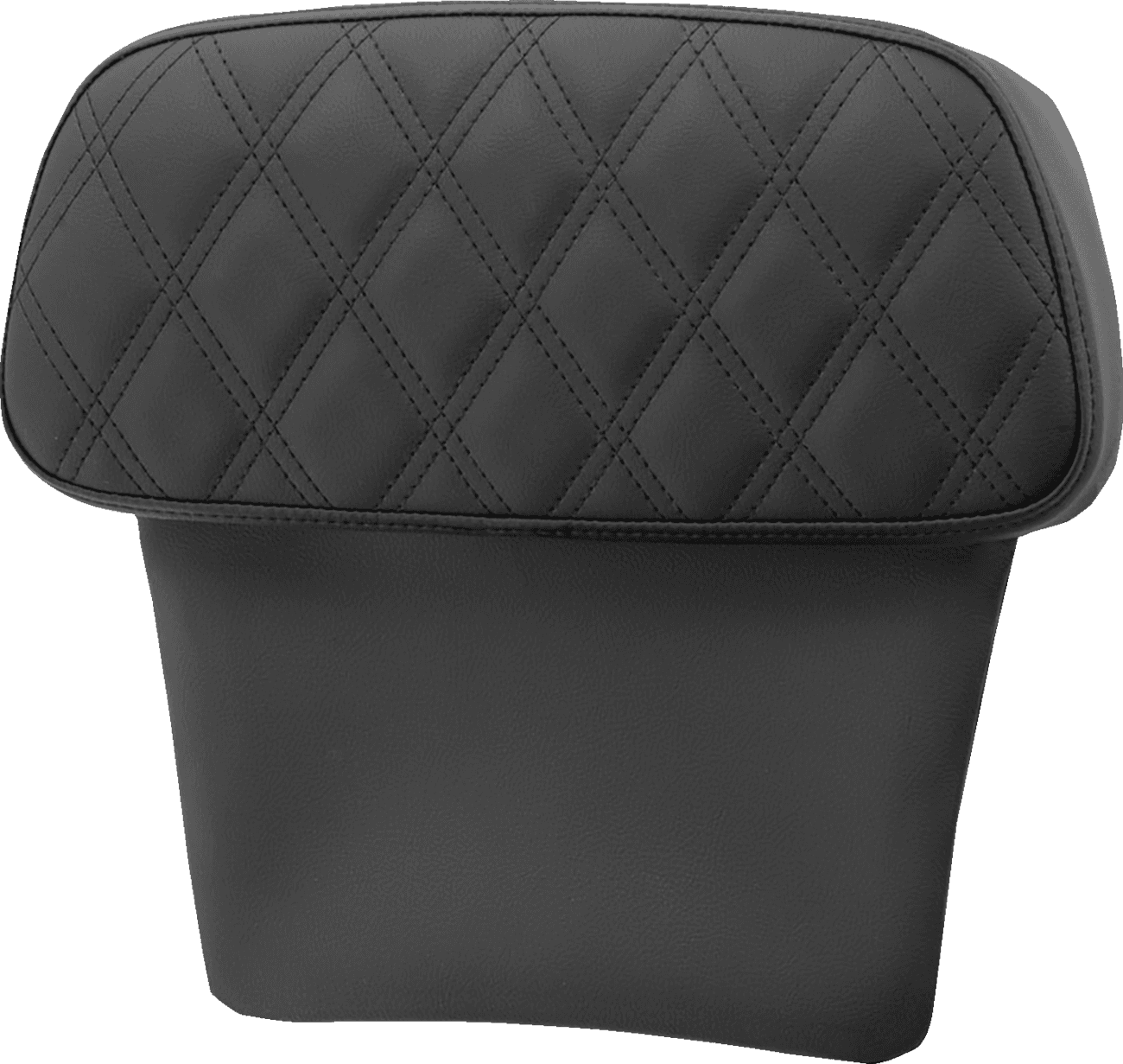 SADDLEMEN 0822-0555 Chopped Tour Pak Backrest Pad - Step-Up - Black w/ Black Lattice Stitch - FLT/FLH '14-'23