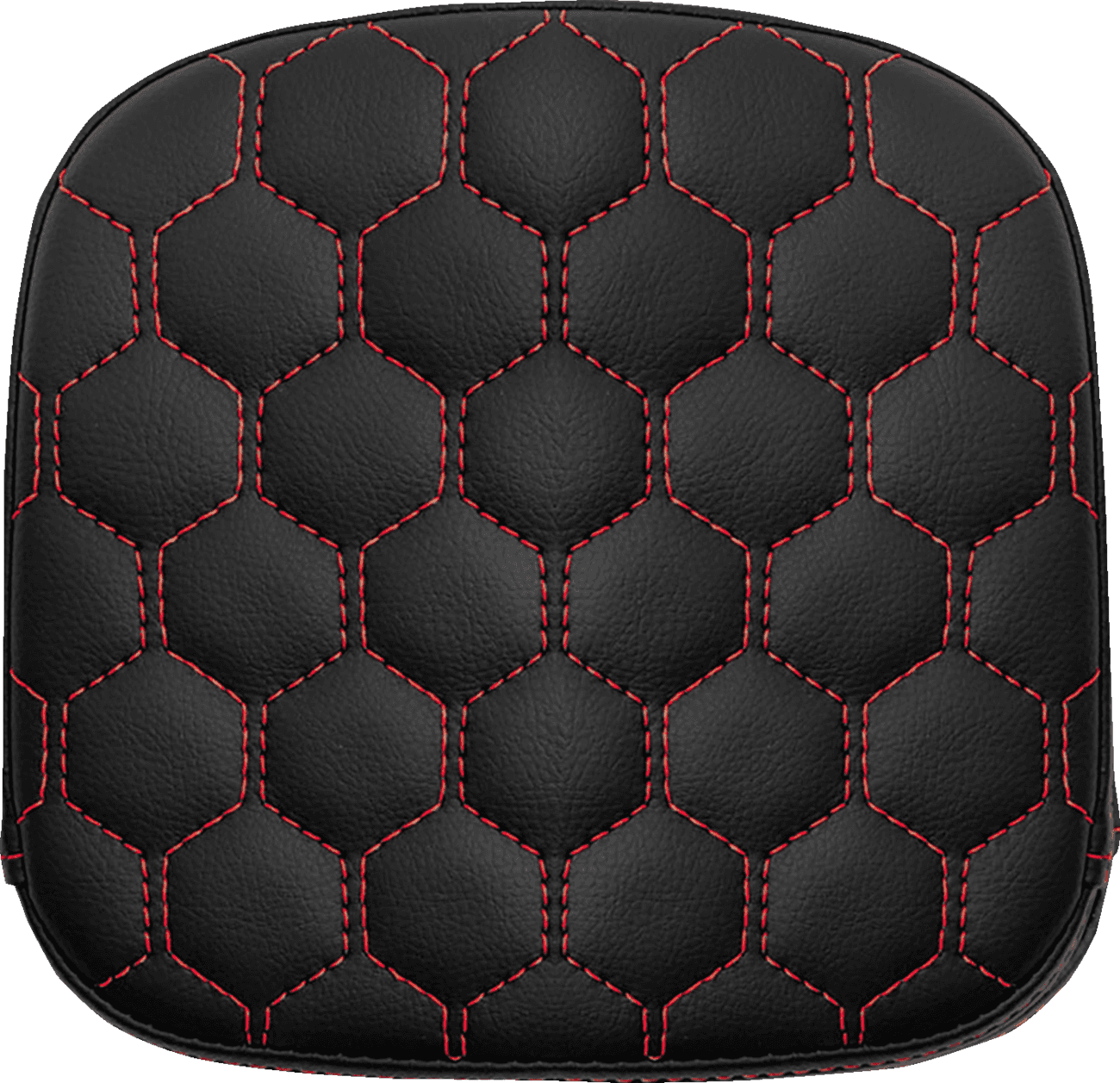 SADDLEMEN 0822-0573 Sissy Bar Pad - Honeycomb - Red Stitching