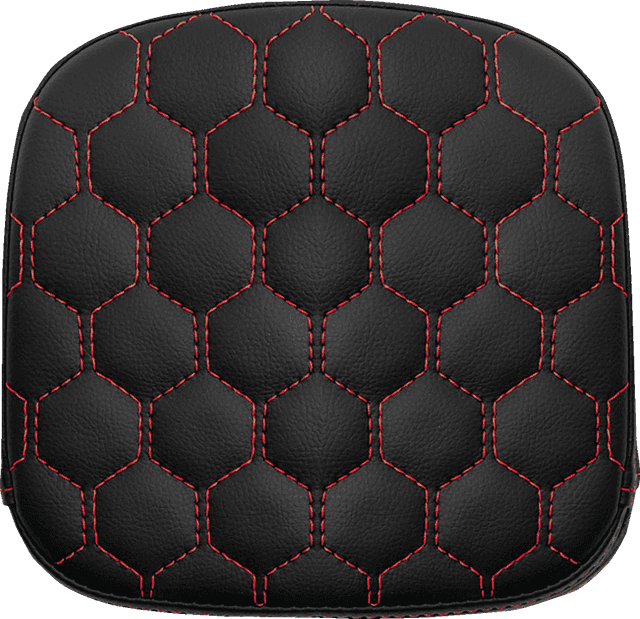SADDLEMEN 0822-0573 Sissy Bar Pad - Honeycomb - Red Stitching
