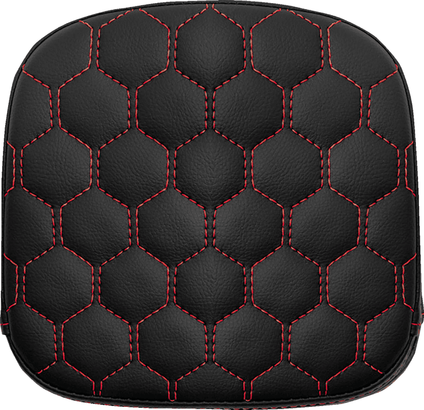 SADDLEMEN 0822-0573 Sissy Bar Pad - Honeycomb - Red Stitching