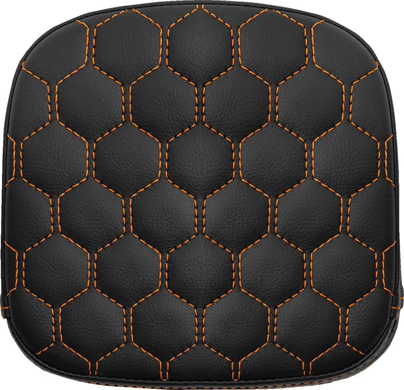 SADDLEMEN 0822-0575 Sissy Bar Pad - Honeycomb - Orange Stitching