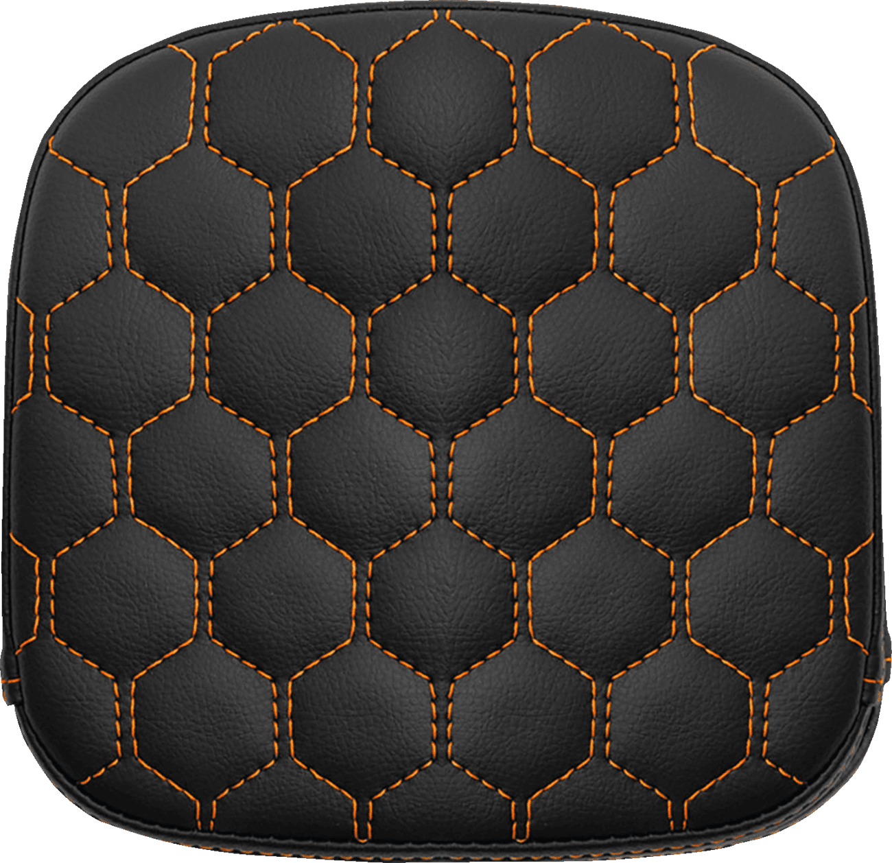 SADDLEMEN 0822-0575 Sissy Bar Pad - Honeycomb - Orange Stitching