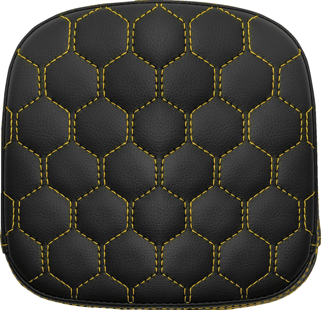 SADDLEMEN 0822-0576 Sissy Bar Pad - Honeycomb - Gold Stitching