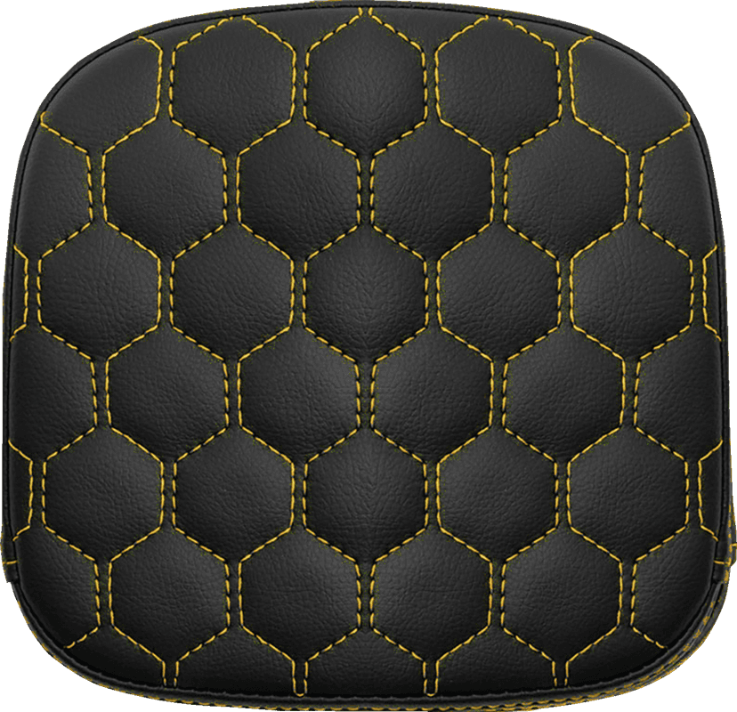 SADDLEMEN 0822-0576 Sissy Bar Pad - Honeycomb - Gold Stitching