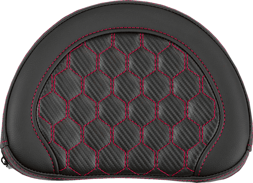 SADDLEMEN 0822-0578 RoadSofa™ Sissy Bar Pad - Honeycomb - Red Stitching