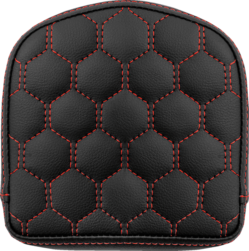 SADDLEMEN 0822-0583 RoadSofa™ Sissy Bar Pad - Honeycomb - Red Stitching