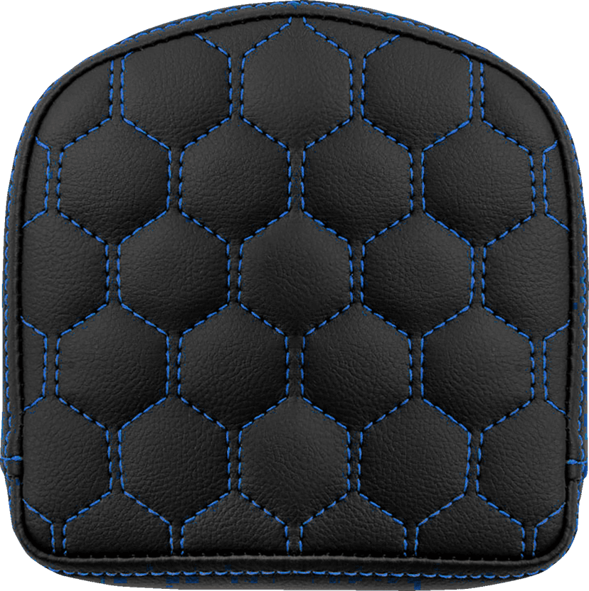 SADDLEMEN 0822-0584 RoadSofa™ Sissy Bar Pad - Honeycomb - Blue Stitching